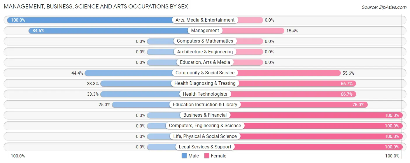 Management, Business, Science and Arts Occupations by Sex in White