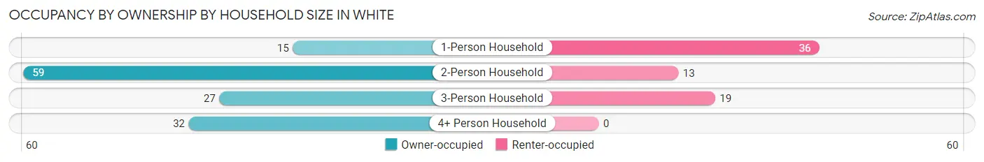 Occupancy by Ownership by Household Size in White