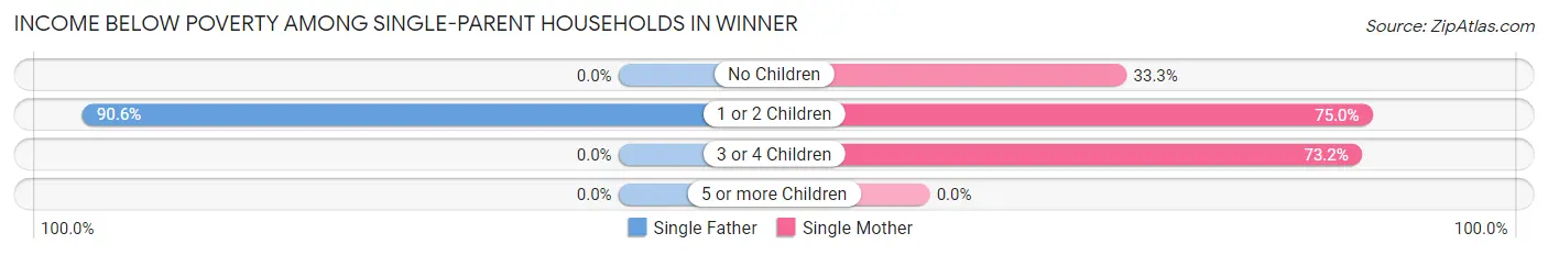 Income Below Poverty Among Single-Parent Households in Winner