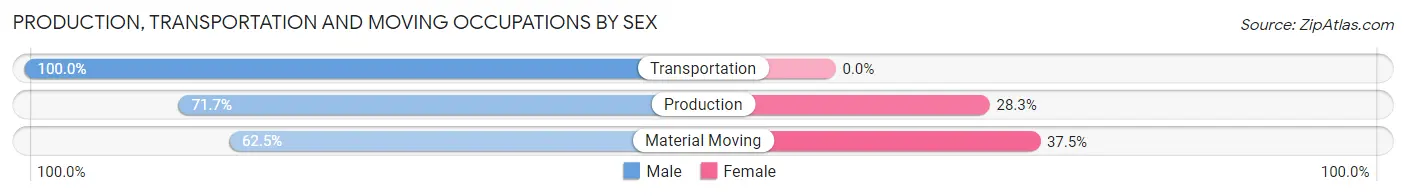 Production, Transportation and Moving Occupations by Sex in Adams