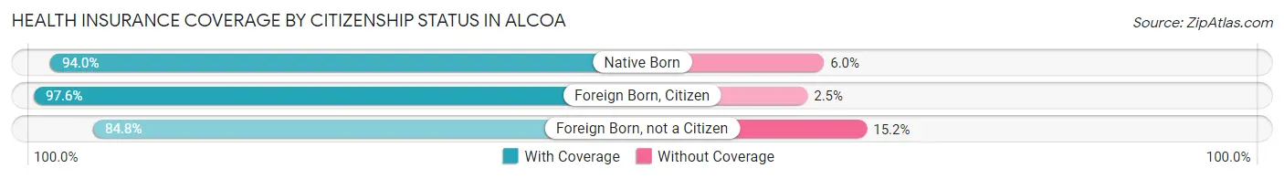 Health Insurance Coverage by Citizenship Status in Alcoa