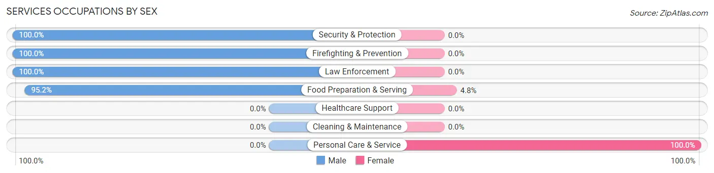 Services Occupations by Sex in Alexandria