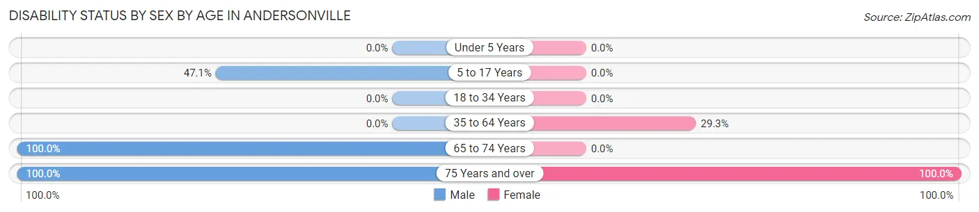 Disability Status by Sex by Age in Andersonville