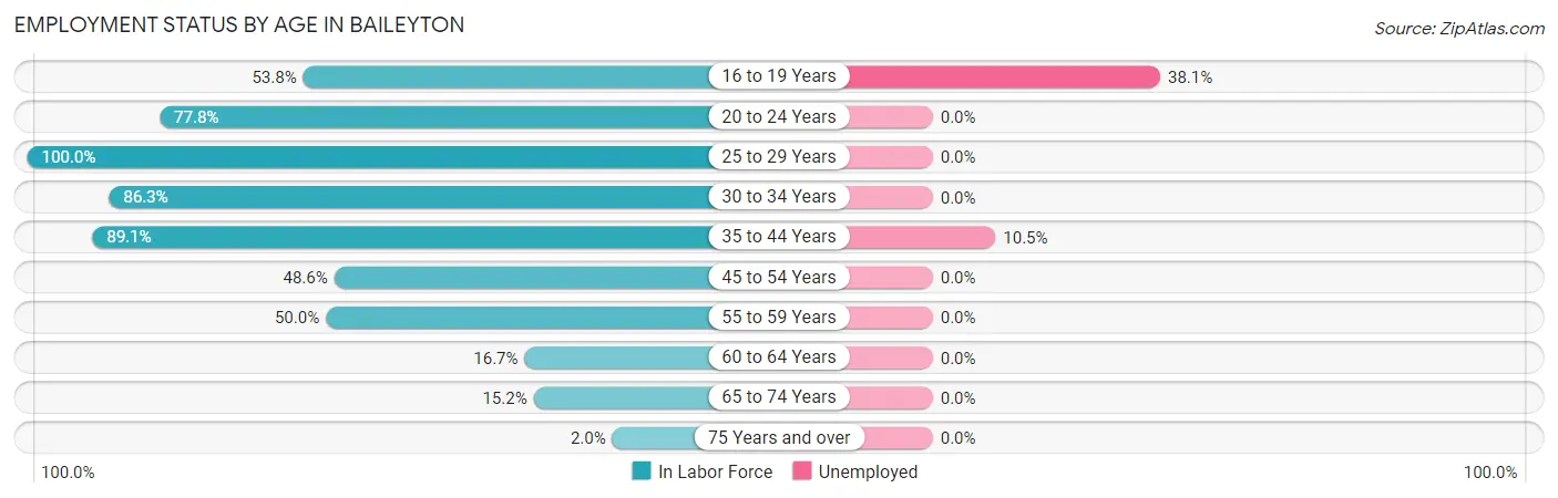 Employment Status by Age in Baileyton
