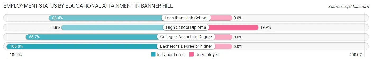 Employment Status by Educational Attainment in Banner Hill