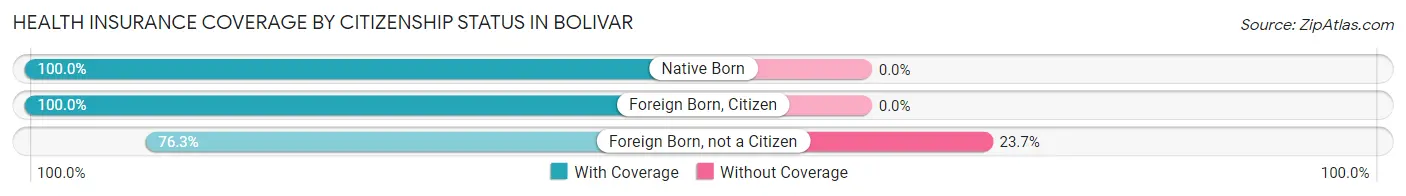 Health Insurance Coverage by Citizenship Status in Bolivar