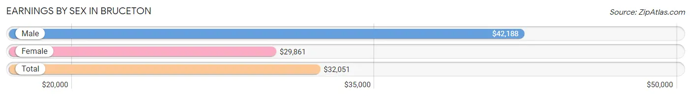 Earnings by Sex in Bruceton