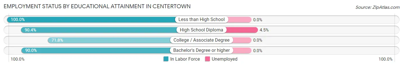 Employment Status by Educational Attainment in Centertown