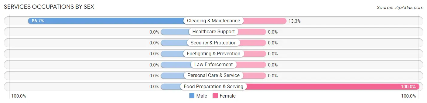 Services Occupations by Sex in Coalfield