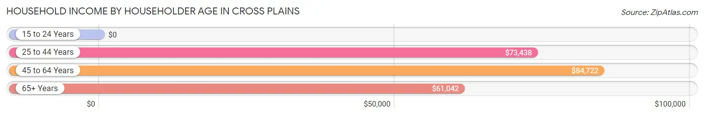 Household Income by Householder Age in Cross Plains