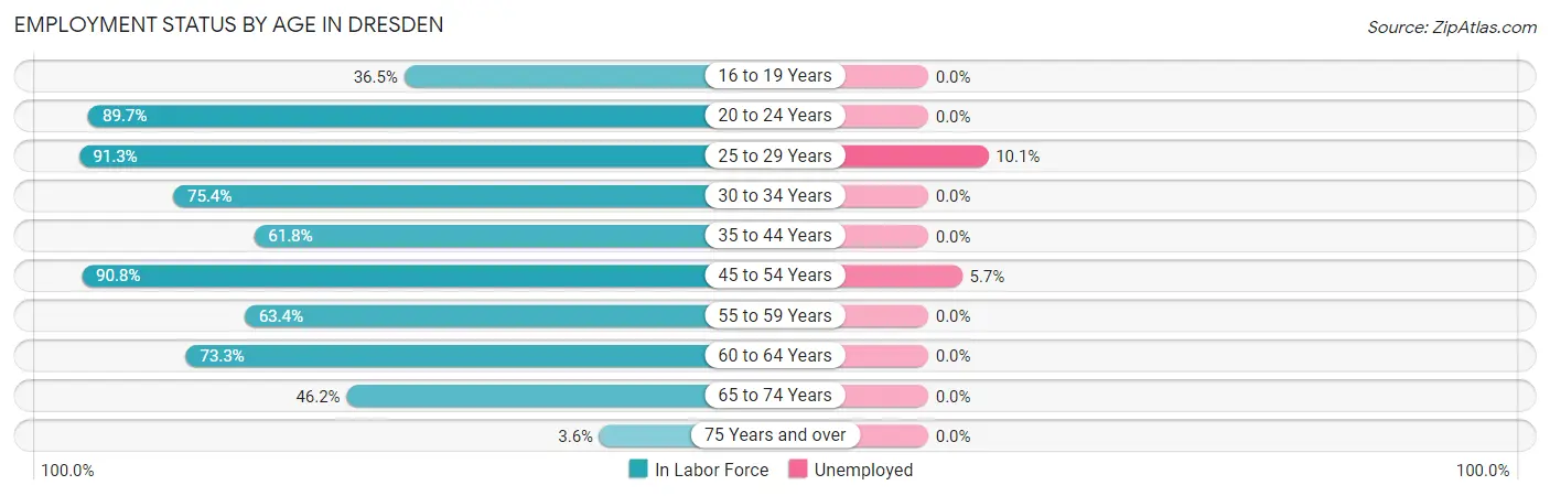 Employment Status by Age in Dresden