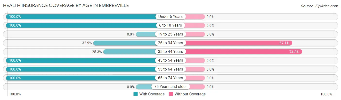 Health Insurance Coverage by Age in Embreeville