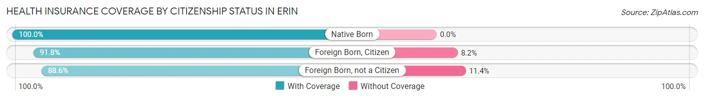 Health Insurance Coverage by Citizenship Status in Erin