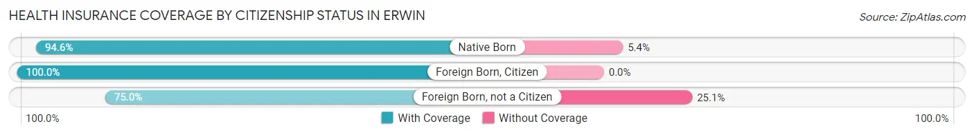 Health Insurance Coverage by Citizenship Status in Erwin