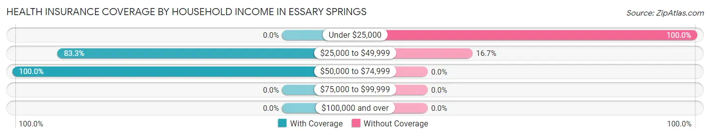 Health Insurance Coverage by Household Income in Essary Springs