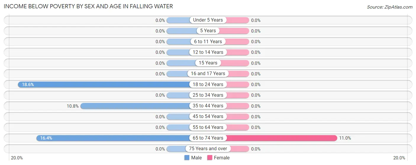 Income Below Poverty by Sex and Age in Falling Water