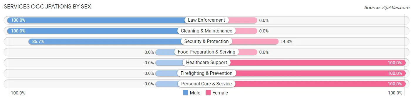 Services Occupations by Sex in Fincastle
