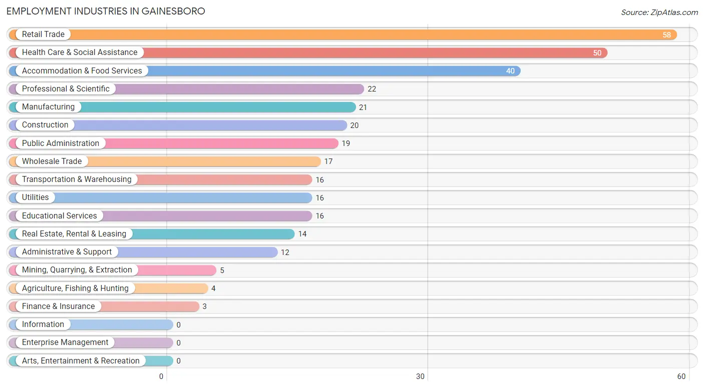Employment Industries in Gainesboro