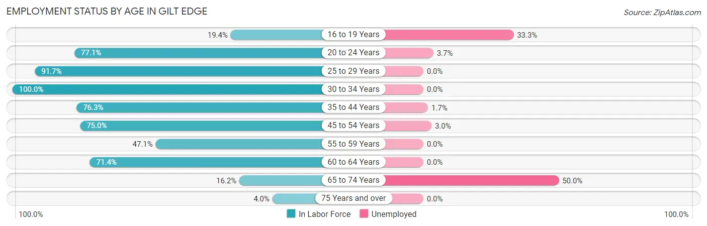 Employment Status by Age in Gilt Edge