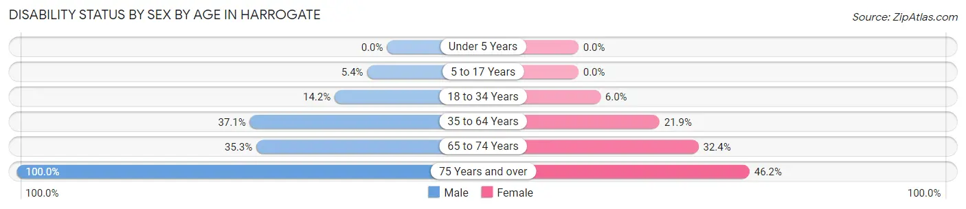 Disability Status by Sex by Age in Harrogate