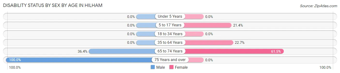 Disability Status by Sex by Age in Hilham