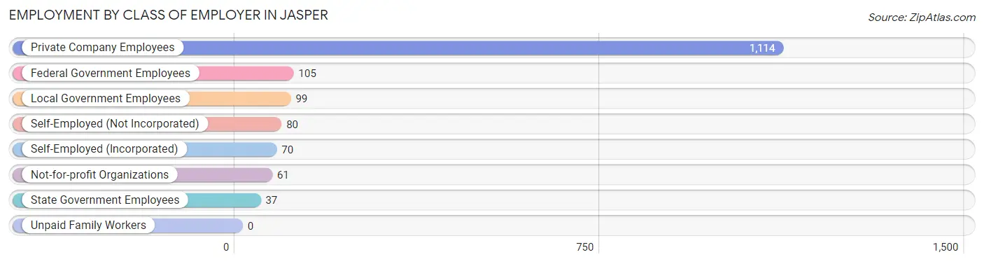 Employment by Class of Employer in Jasper