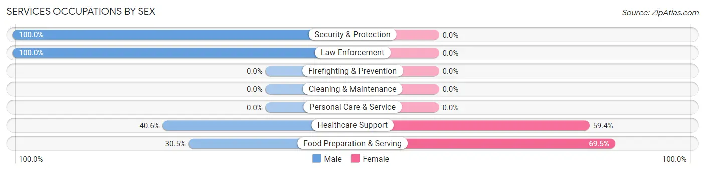 Services Occupations by Sex in Jasper