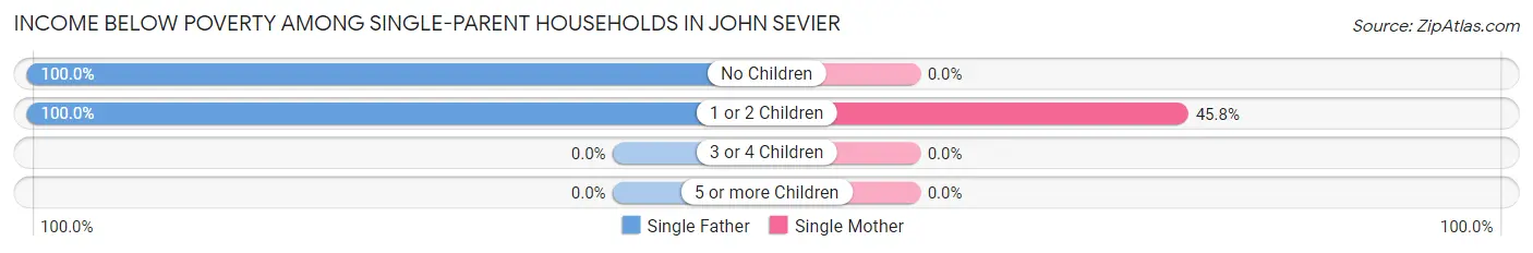 Income Below Poverty Among Single-Parent Households in John Sevier