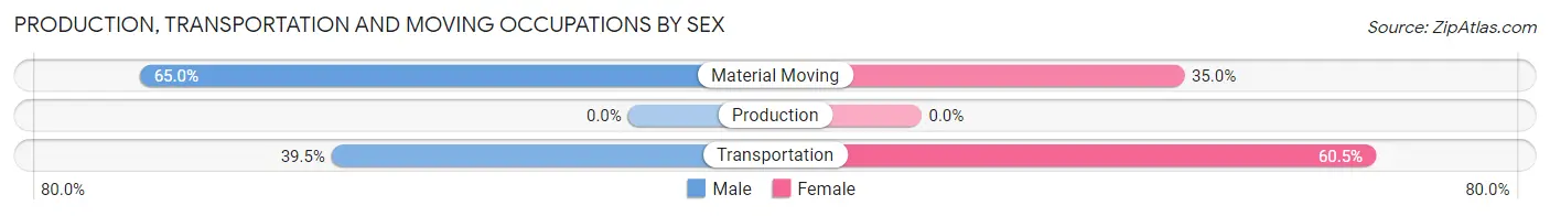 Production, Transportation and Moving Occupations by Sex in John Sevier