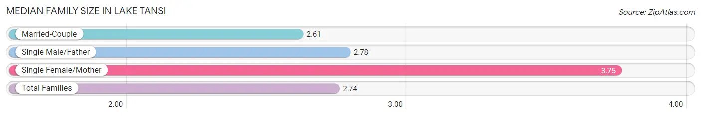 Median Family Size in Lake Tansi