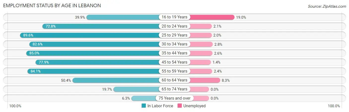 Employment Status by Age in Lebanon