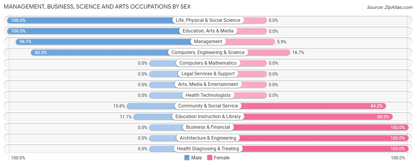 Management, Business, Science and Arts Occupations by Sex in Lobelville