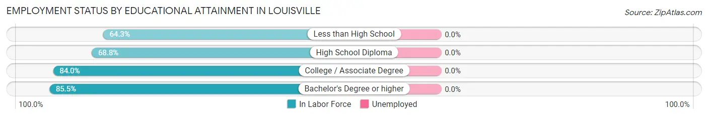 Employment Status by Educational Attainment in Louisville