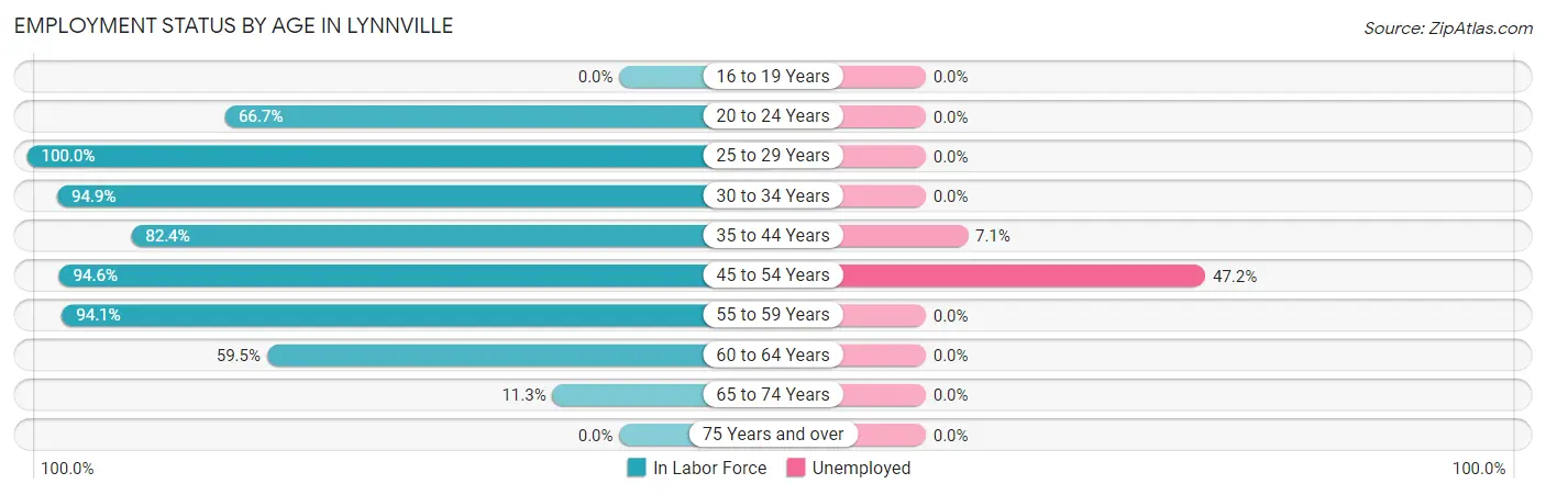 Employment Status by Age in Lynnville