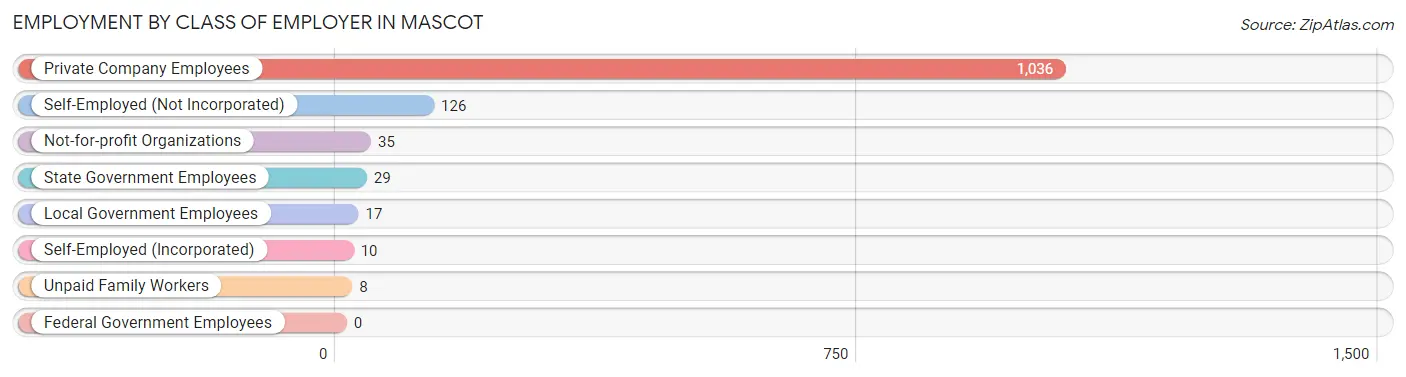 Employment by Class of Employer in Mascot