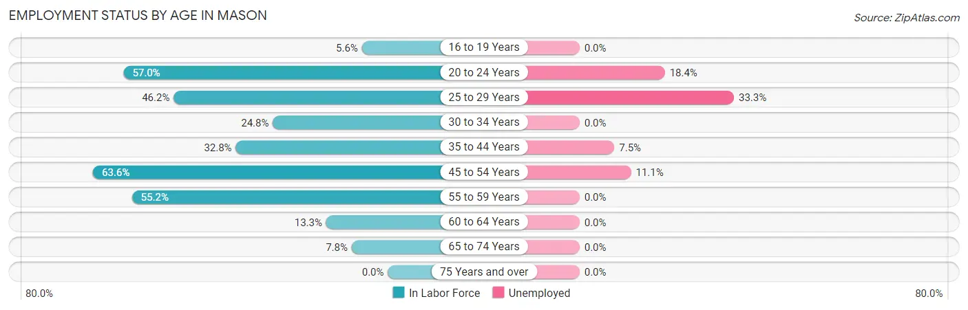 Employment Status by Age in Mason