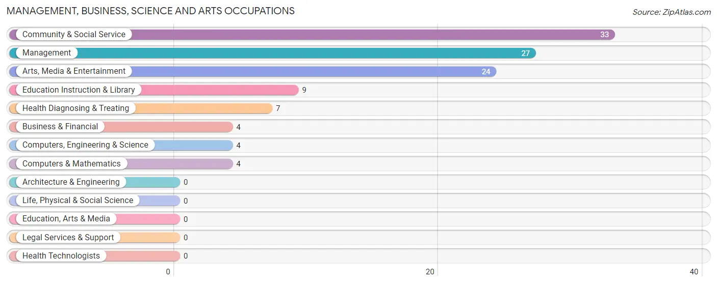 Management, Business, Science and Arts Occupations in Maury City