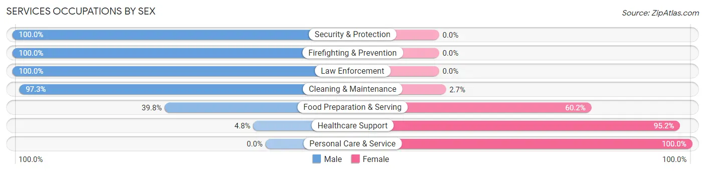 Services Occupations by Sex in McKenzie