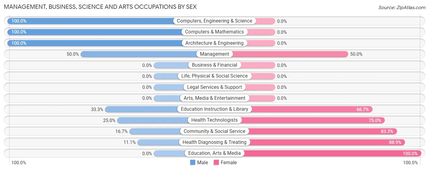Management, Business, Science and Arts Occupations by Sex in McLemoresville