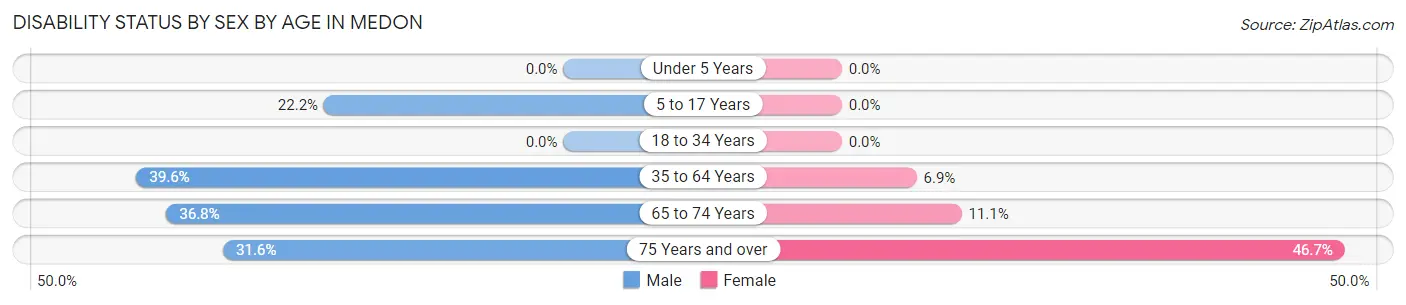 Disability Status by Sex by Age in Medon