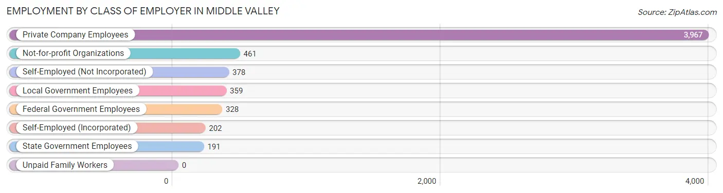 Employment by Class of Employer in Middle Valley