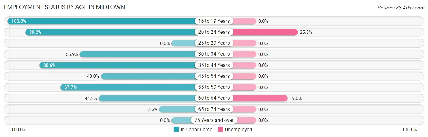 Employment Status by Age in Midtown