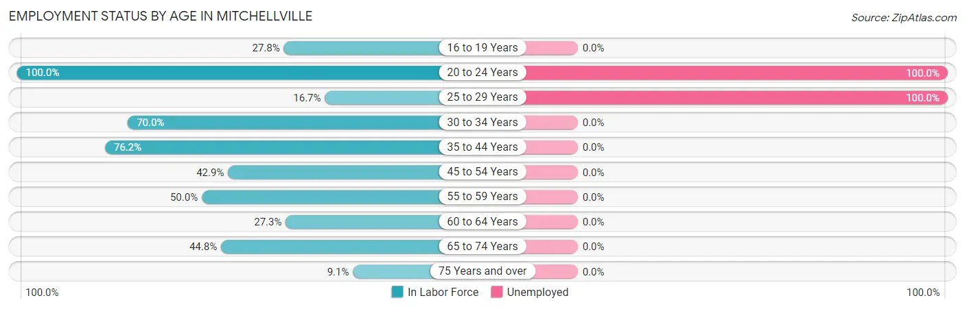 Employment Status by Age in Mitchellville
