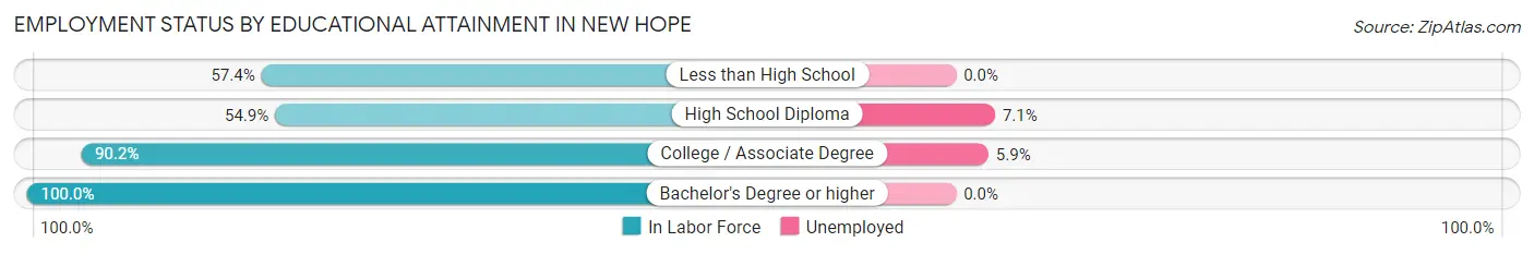 Employment Status by Educational Attainment in New Hope