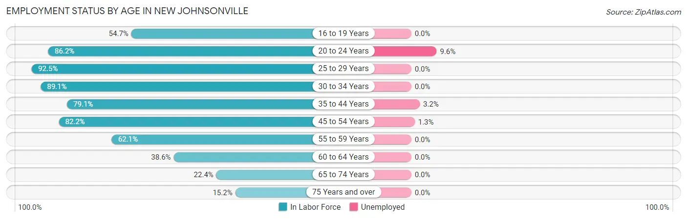 Employment Status by Age in New Johnsonville