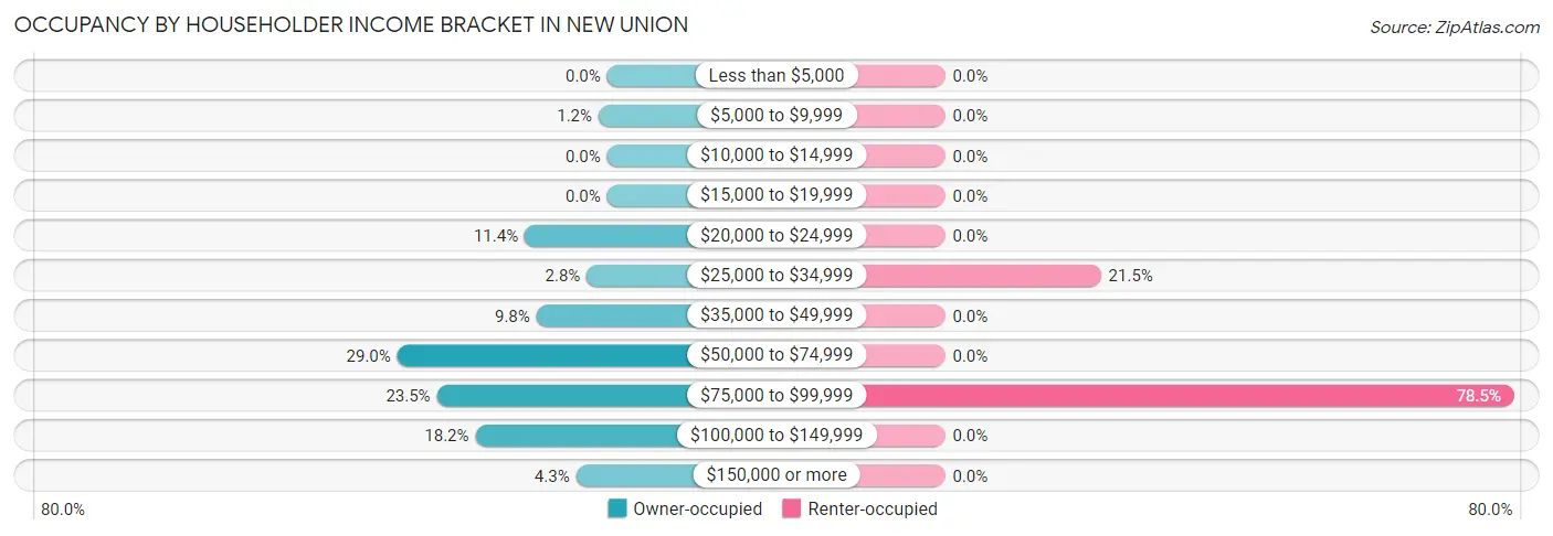 Occupancy by Householder Income Bracket in New Union
