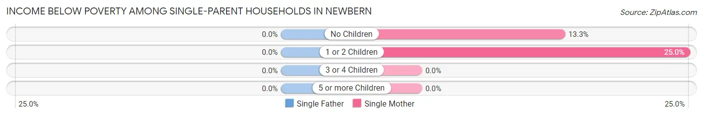 Income Below Poverty Among Single-Parent Households in Newbern