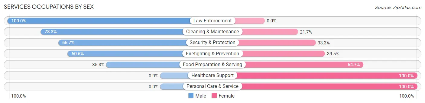 Services Occupations by Sex in Pleasant View