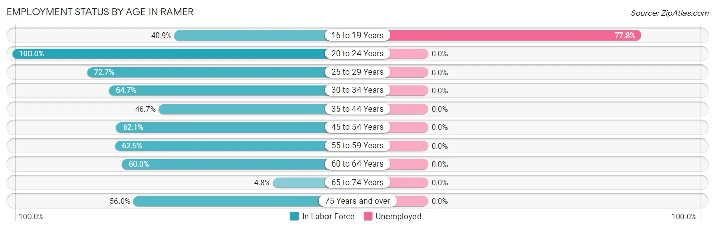Employment Status by Age in Ramer