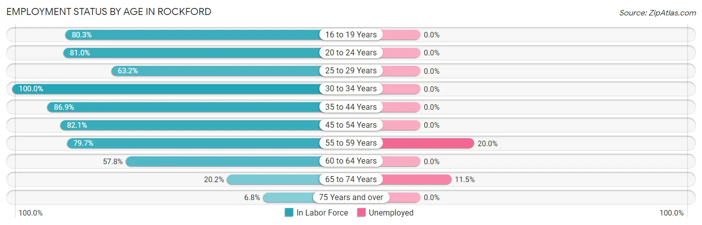 Employment Status by Age in Rockford